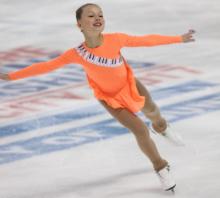 Young skater on an ice rink